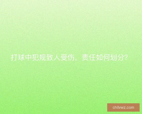 打球中犯规致人受伤,责任如何划分? 打球中犯规致人受伤,责任如何划分?