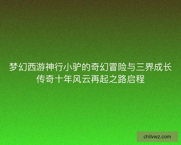 梦幻西游神行小驴的奇幻冒险与三界成长传奇十年风云再起之路启程