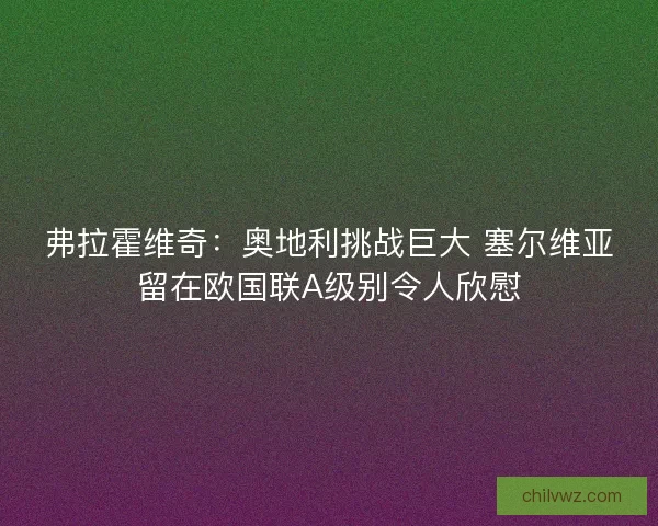 弗拉霍维奇：奥地利挑战巨大 塞尔维亚留在欧国联A级别令人欣慰