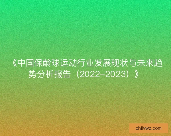 《中国保龄球运动行业发展现状与未来趋势分析报告(2022-2023)》 《中国保龄球运动行业发展现状与未来趋势分析报告(2022-2023)》